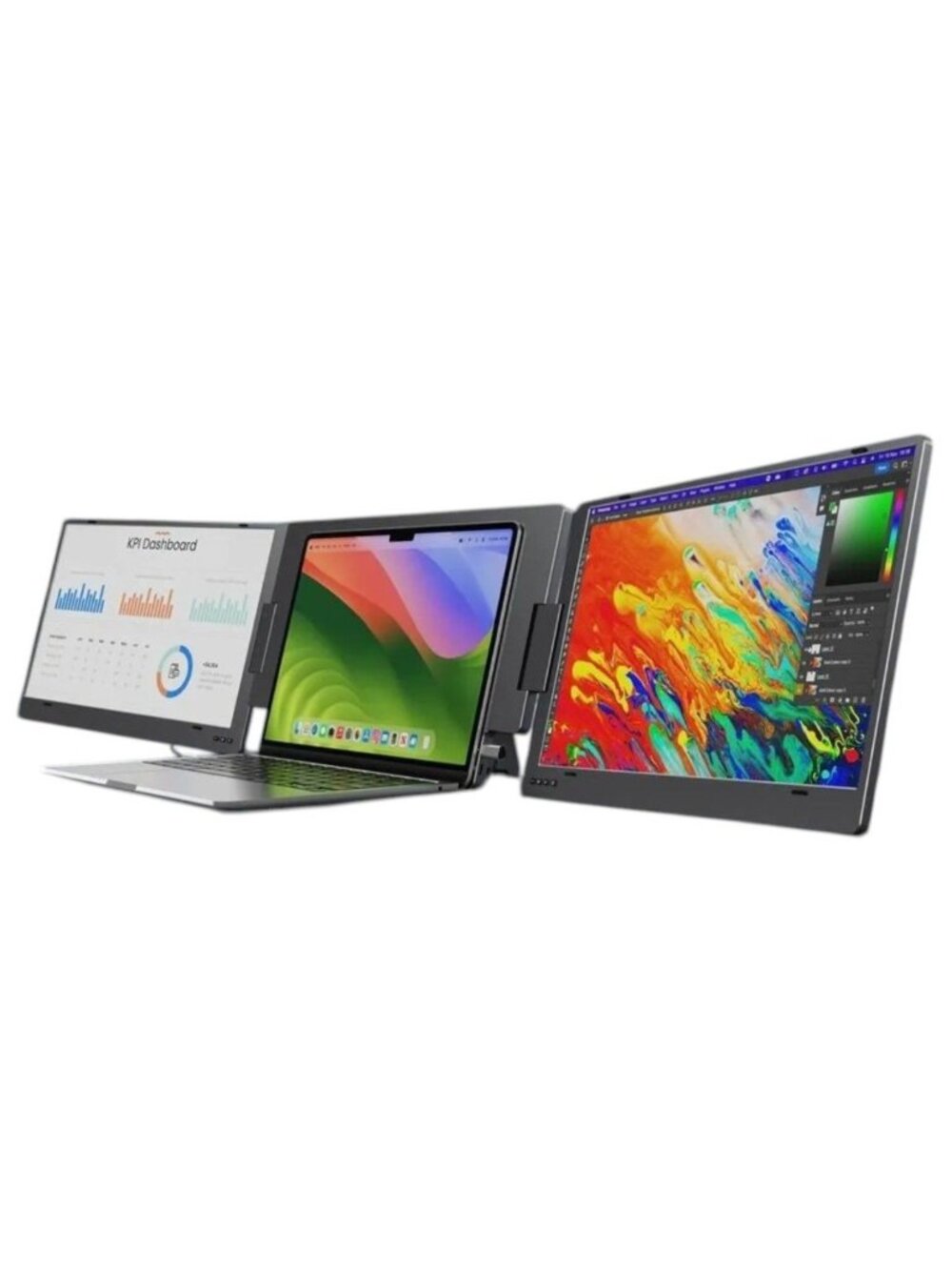 KYY X90D 15.6" Triple Laptop Screen Extender Dual Portable IPS LCD Monitors X90D